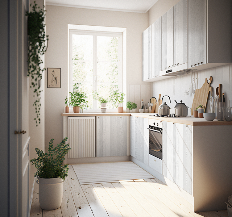 Beyaz Ahşap Doku mobilya sticker - TenStickers