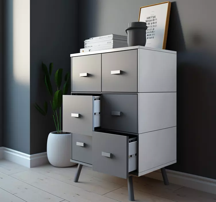 Gri renk mobilya sticker - TenStickers