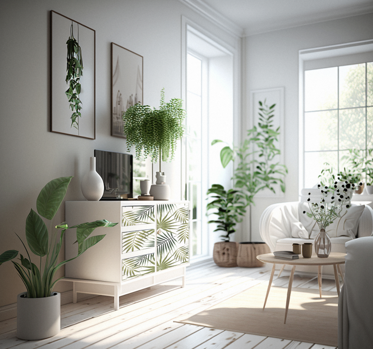 Palmiye Yaprakları mobilya sticker - TenStickers