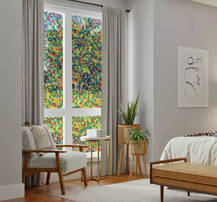 Geometrik Şeffaf pencere sticker - TenStickers