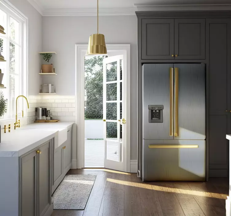 Vinil Buzdolabı Çelik buzdolabı sticker - TenStickers