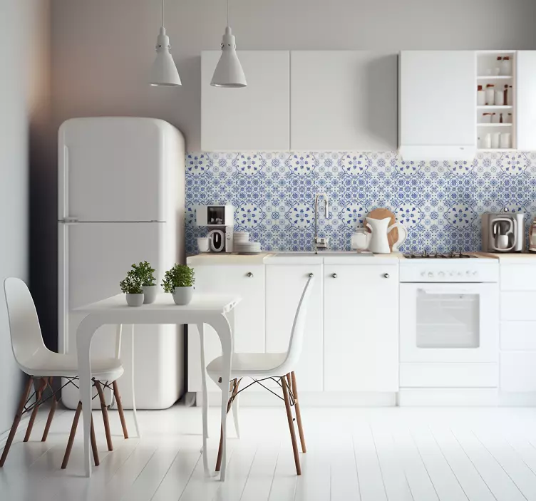 Delft blue kiremit vinil sticker - TenStickers