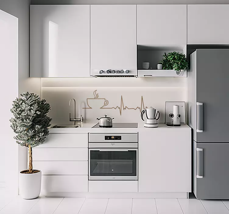 Kahve kalp atışı duvar sticker - TenStickers