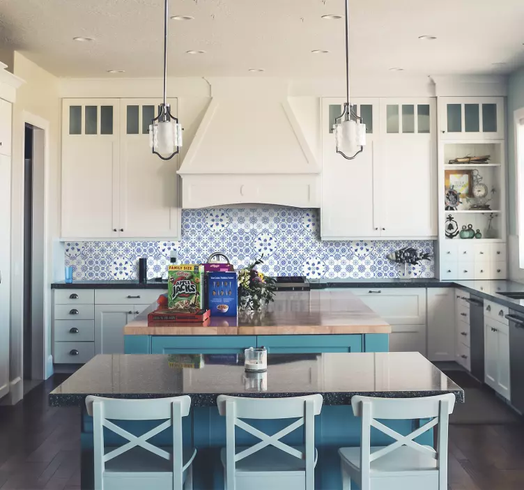 Delft blue kiremit vinil sticker - TenStickers