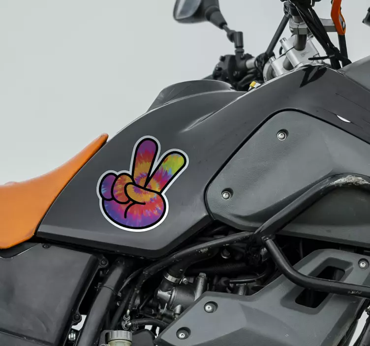 Parmaklar Barış Sembolü motosiklet sticker - TenStickers