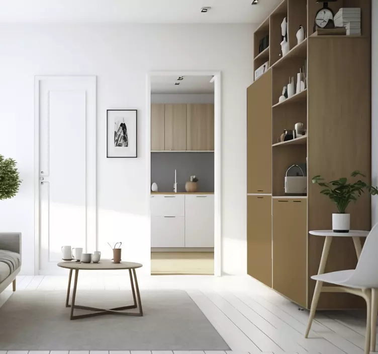 Matt Bej Kahverengi mobilya sticker - TenStickers