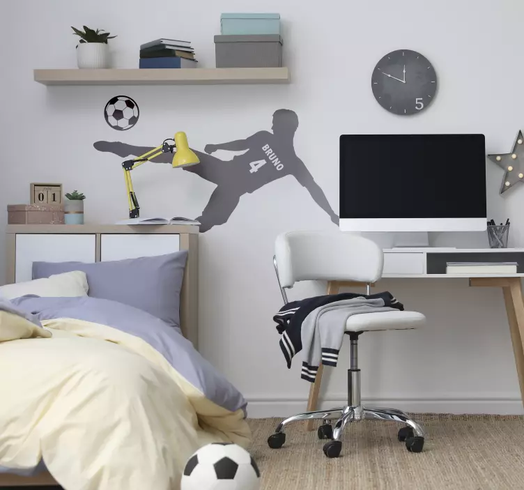 Futbolcu adı ve numbe duvar dekorasyonu ile - TenStickers