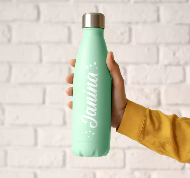 Kişiselleştirilmiş ad su şişesi çıkartması - TenStickers