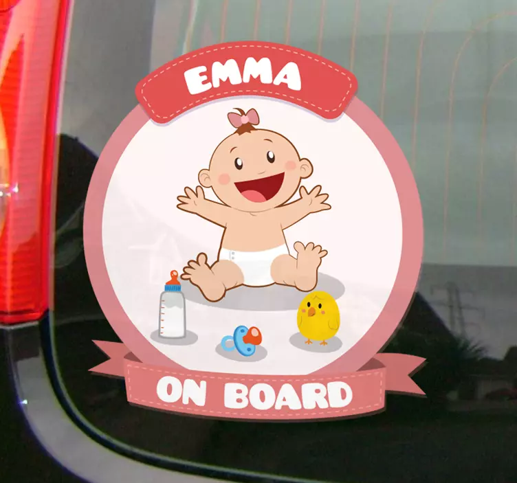 Uçaktaki bebek kız araç çıkartması - TenStickers
