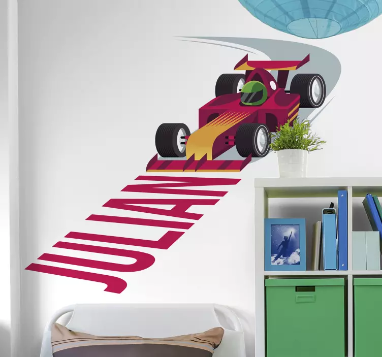 Kişiselleştirilmiş yarış arabası araç plakası - TenStickers