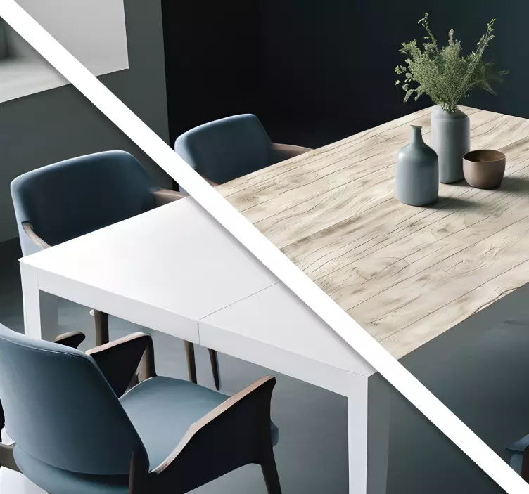 Masa için hafif ahşap yemek odası sticker - TenStickers