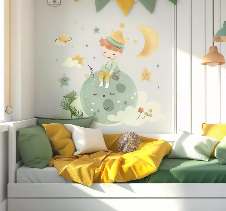 Ayda mutlu çocuk çocuklar için sticker - TenStickers