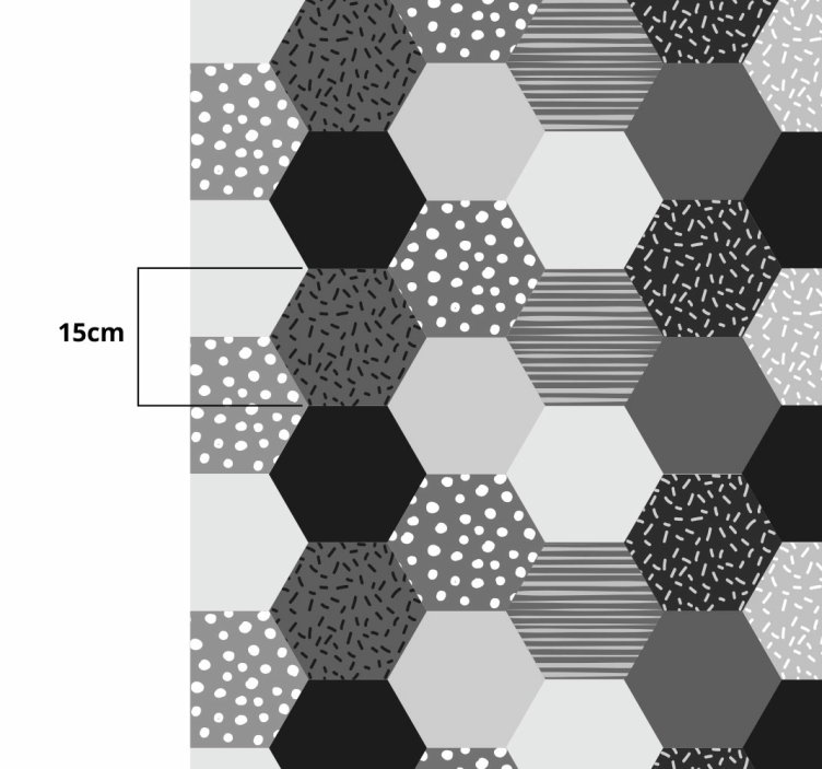 Gri beşgen şekli zemin sticker zemin stickerı - TenStickers