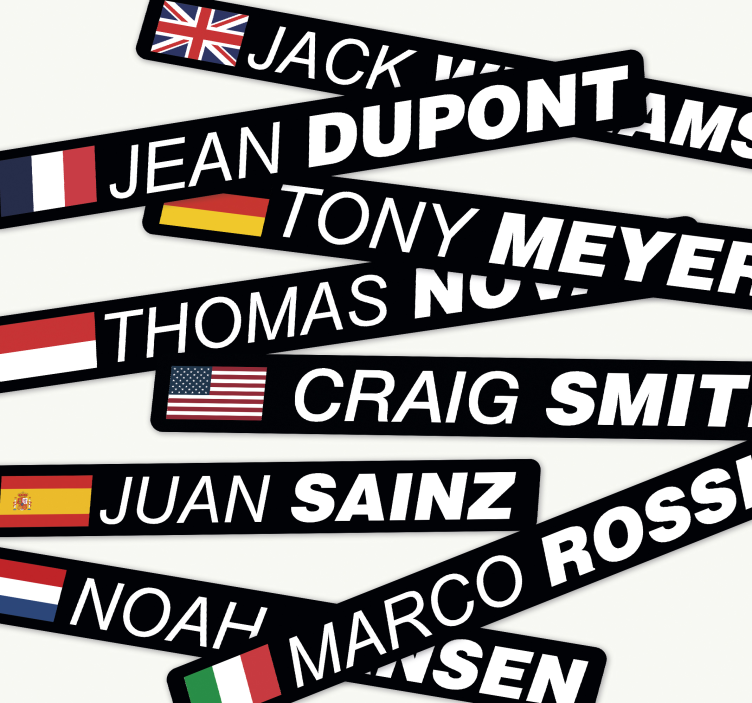 Bayrak ve isimli yol bisikleti hayvan çıkartması - TenStickers