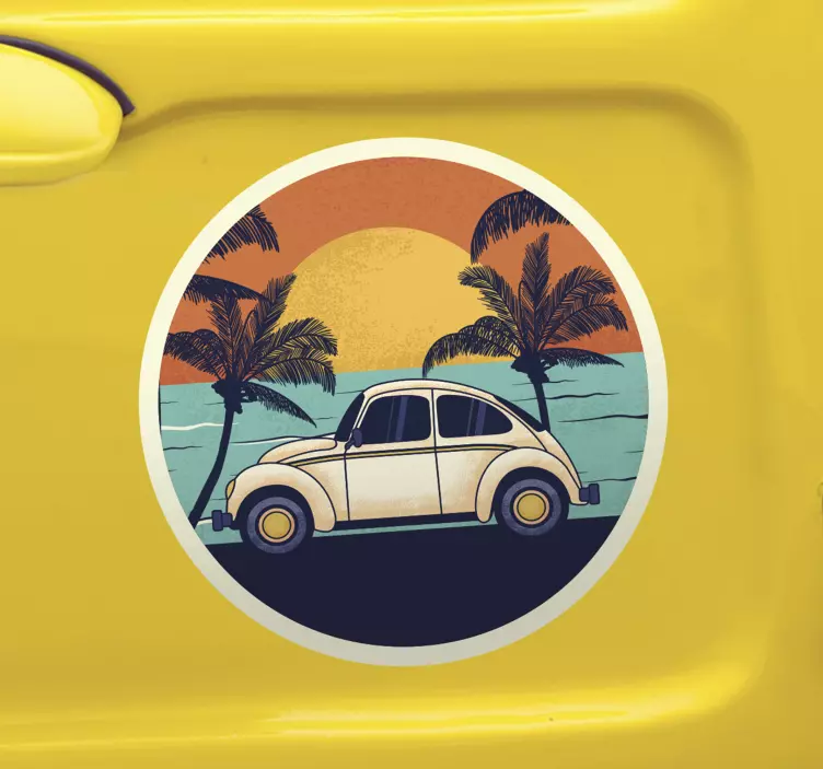 70'lerin araba etiketine hoş geldiniz - TenStickers