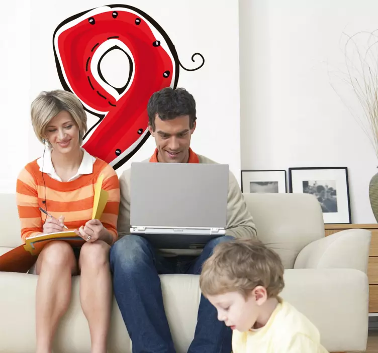 9 numara çıkartması - TenStickers