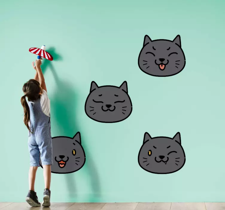 9 sevimli çizgi catssticker - TenStickers