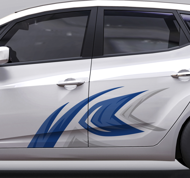 Açık mavi araba etiketinde dekorasyon - TenStickers