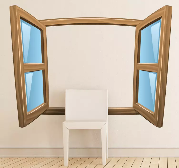 Açık pencere çizgi film etiketi - TenStickers