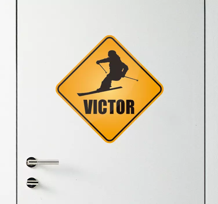 Adı ile kayak özelleştirilebilir sticker - TenStickers