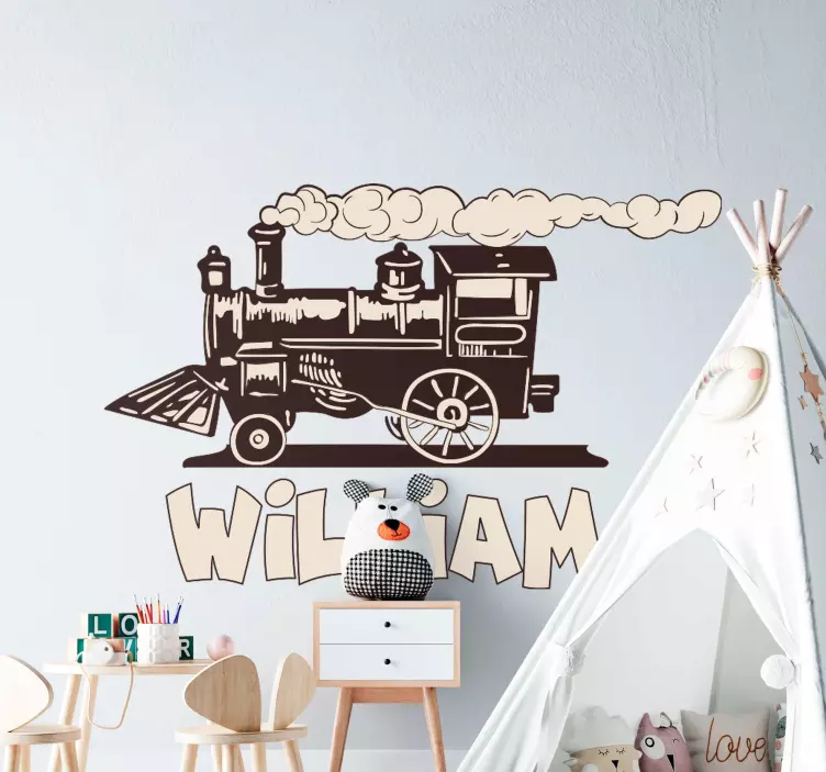 Isimli kişiselleştirilmiş tren çıkartması - TenStickers