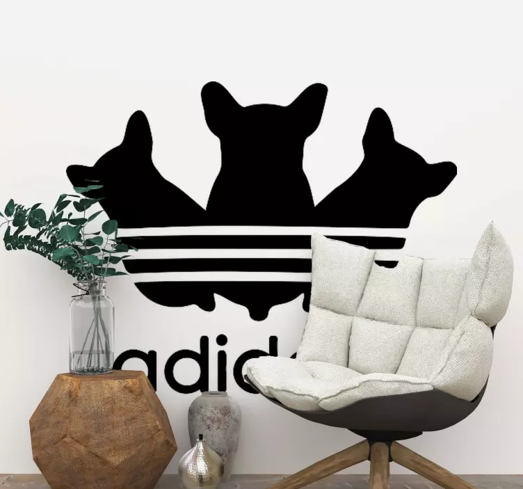 Adidogs seven hayvanlar adidas stil çıkartması - TenStickers