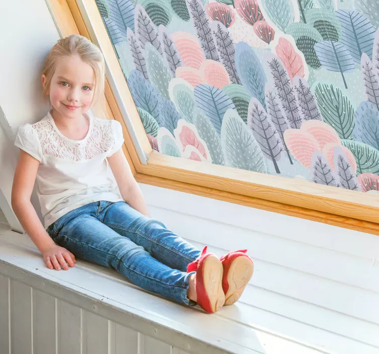 çiçek ağacı pencere sticker - TenStickers