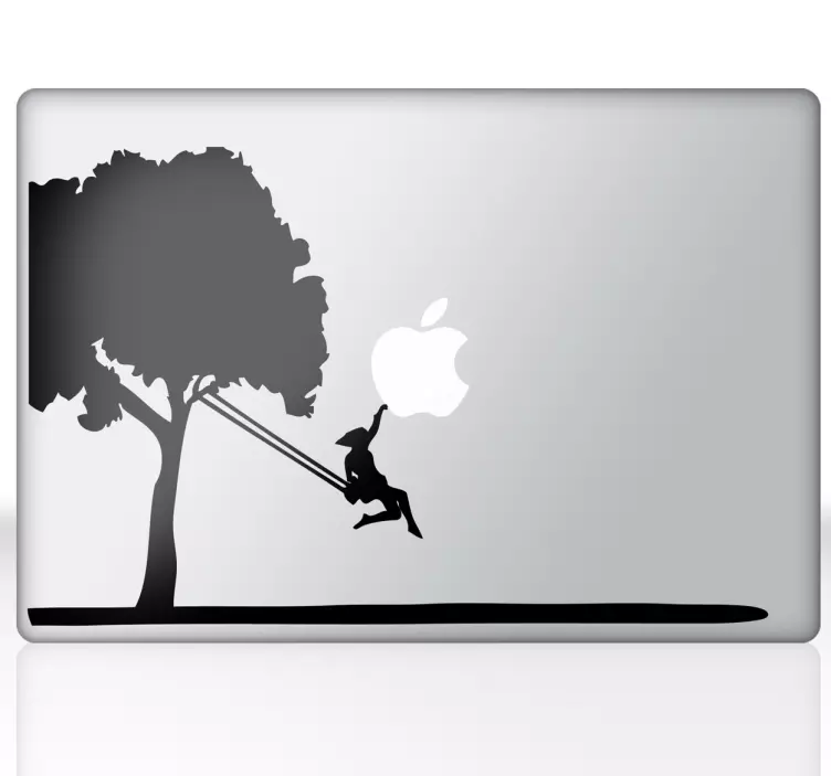 Ağaç salıncak macbook çıkartması - TenStickers