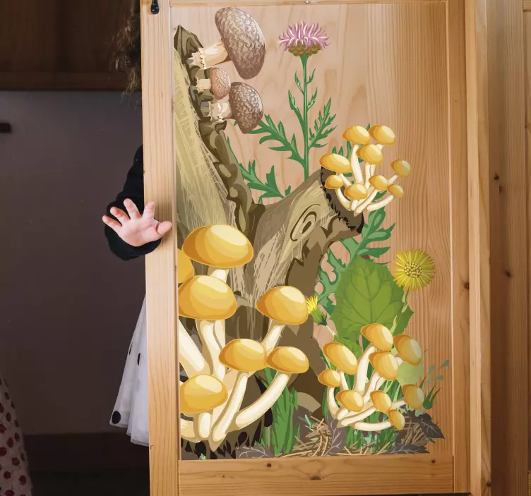 Ağaç ve mantar mobilya çıkartması - TenStickers