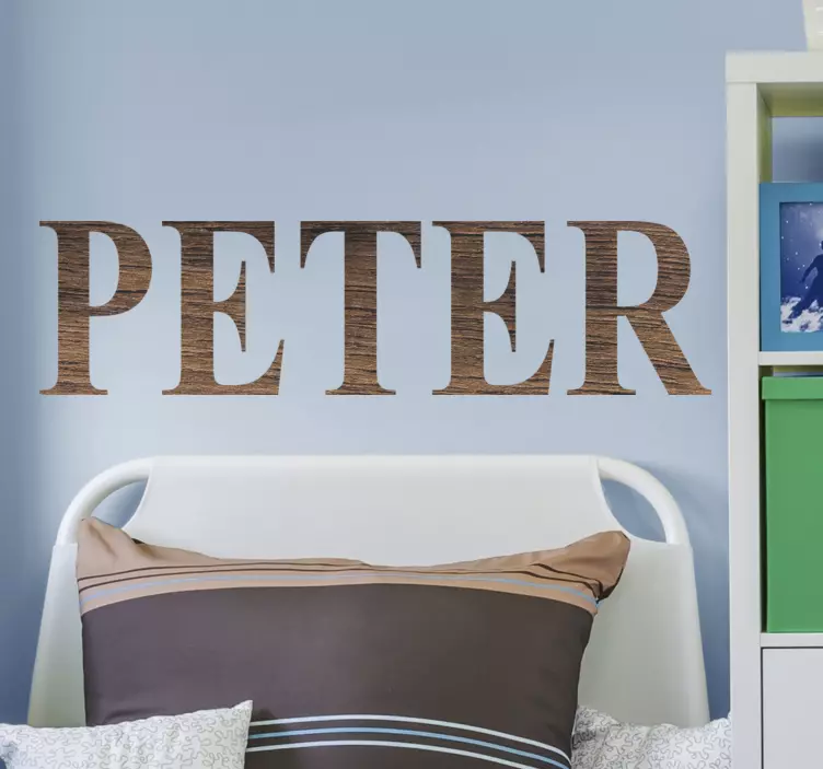 Ahşap isim etkisi kişiselleştirilmiş etiket - TenStickers