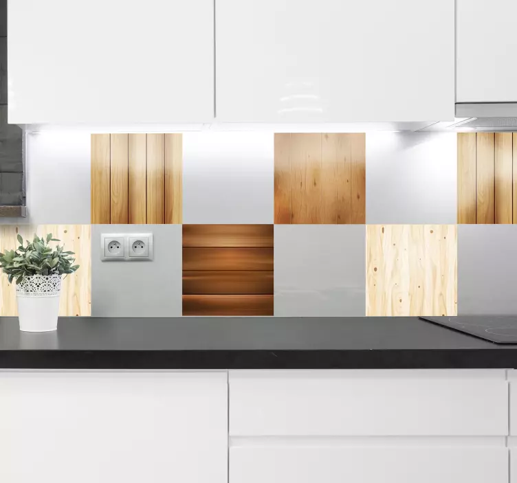 Ahşap fayanslar hayvan çıkartması - TenStickers