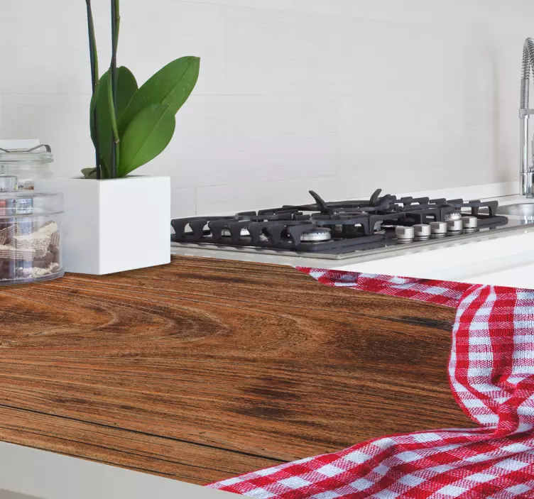 Ahşap masa örtüsü desen mobilya çıkartması - TenStickers