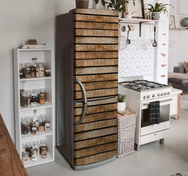 Ahşap Paleti buzdolabı sticker - TenStickers