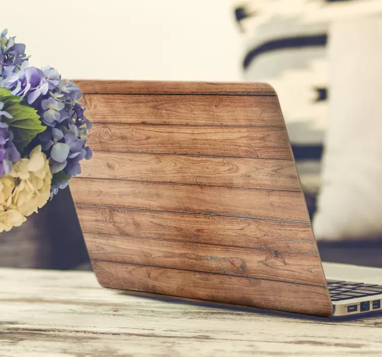 Ahşap plakalar laptop sticker - TenStickers