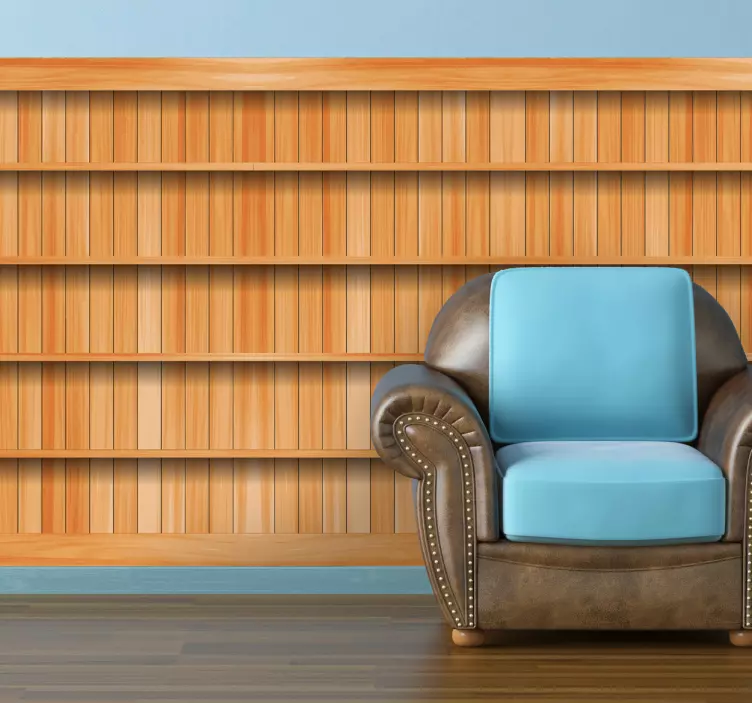 Ahşap raflar vinil levha çıkartması - TenStickers