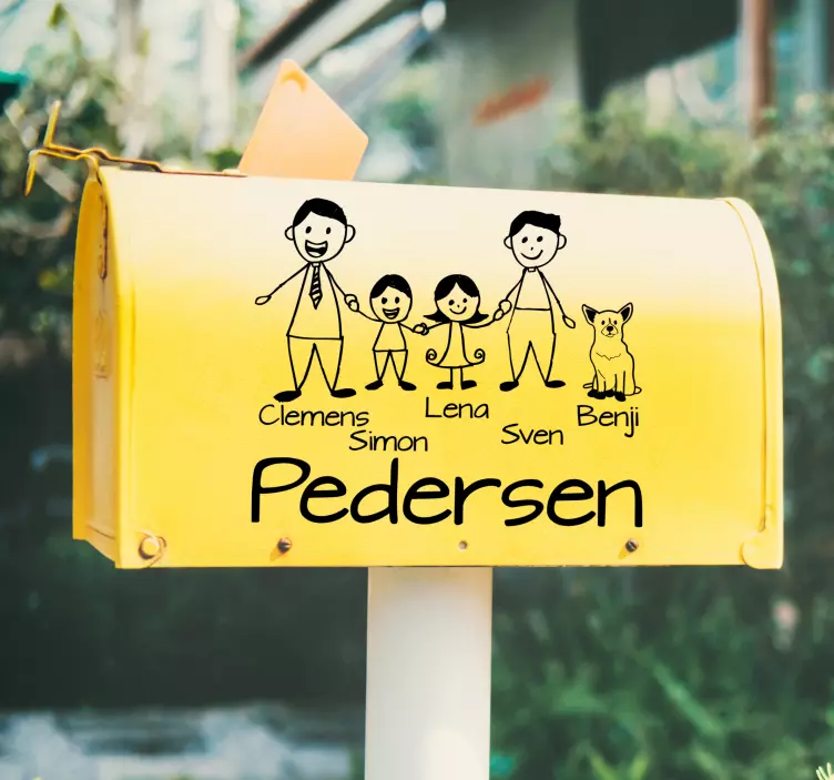 Aile karakter çizimi hayvan çıkartması - TenStickers