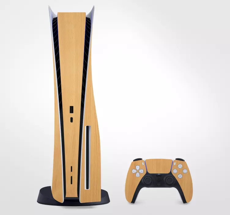 Akçaağaç ahşap cilt ps5 dekoratif etiket - TenStickers