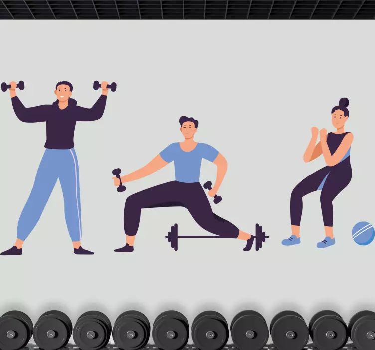 Aktif fitness rutini hayvan çıkartması - TenStickers