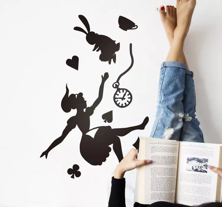 Alice ve beyaz tavşan masal çıkartması - TenStickers