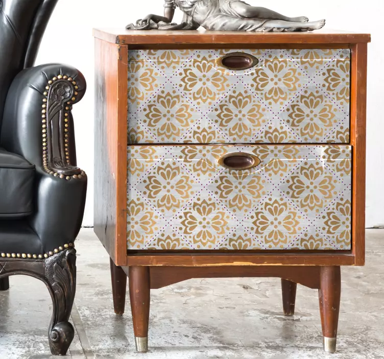 Altın mandala mobilya sticker - TenStickers