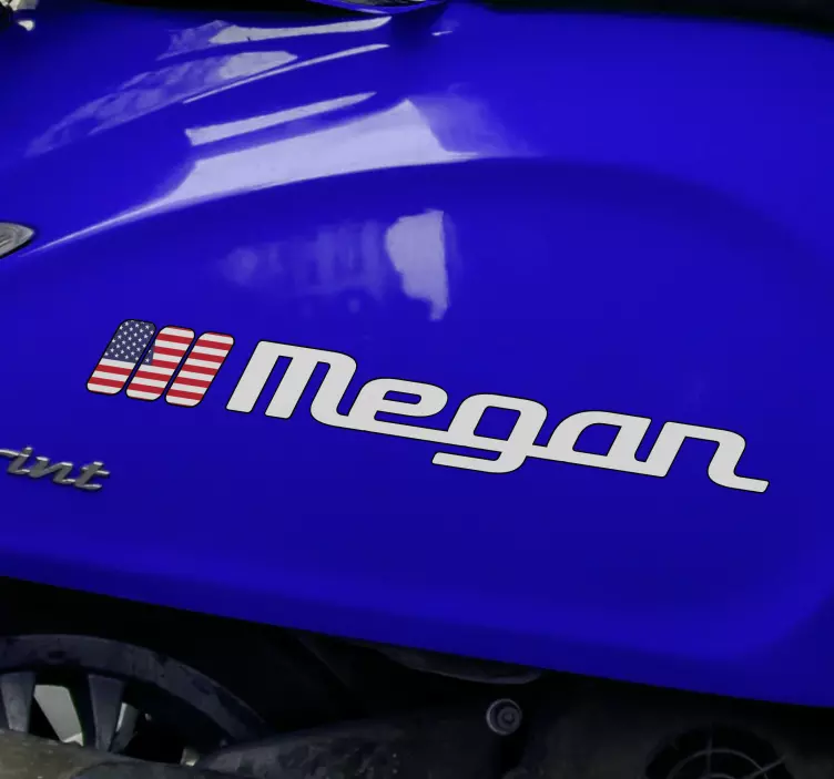 Amerika birleşik devletleri bayrağı ve özel ad çıkartması - TenStickers