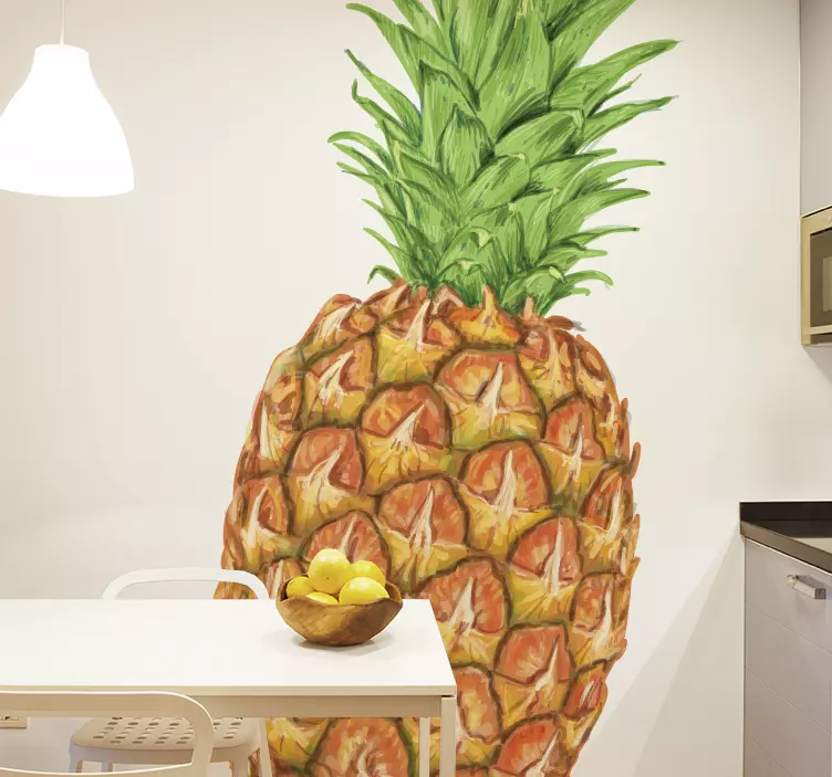 Renkli ananas gıda duvar sticker - TenStickers