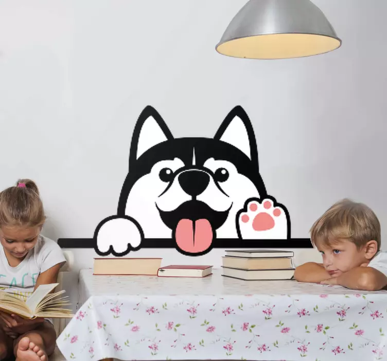 Anime bebek köpek kedi çıkartması - TenStickers
