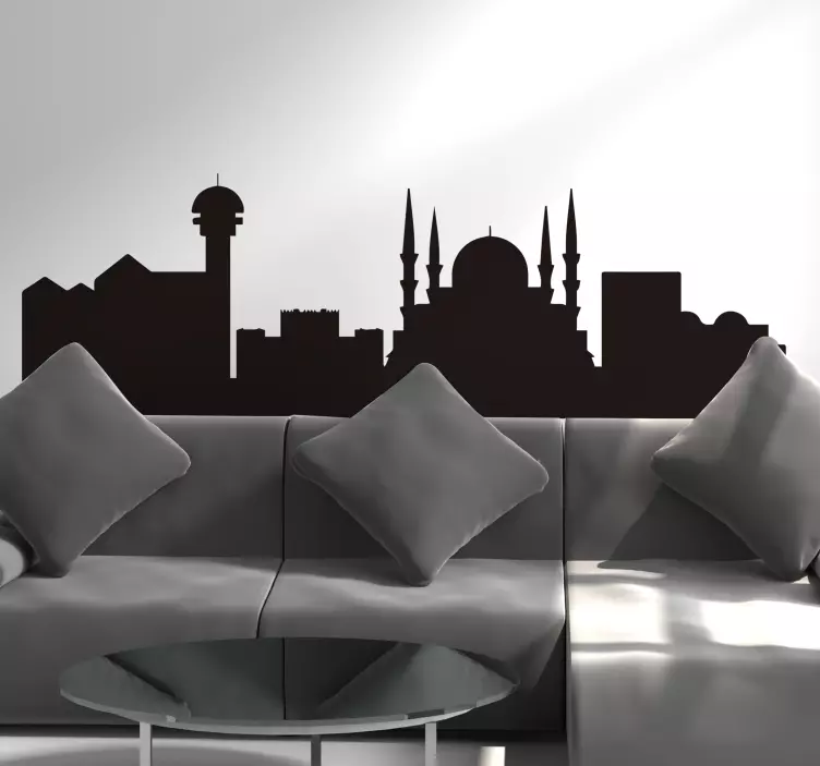 Ankara manzarası manzarası siluet çıkartması - TenStickers