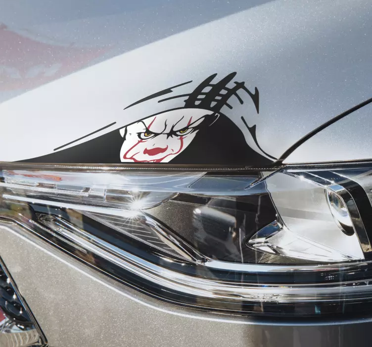 Araba izlerken palyaço çıkartması - TenStickers