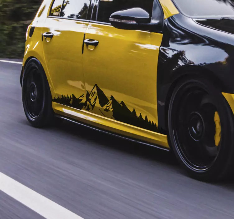 Dağlar ile araba araba sticker - TenStickers