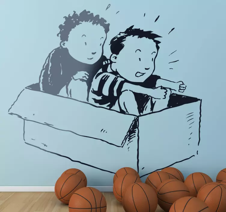 Araba kutusu çocuklar sticker - TenStickers