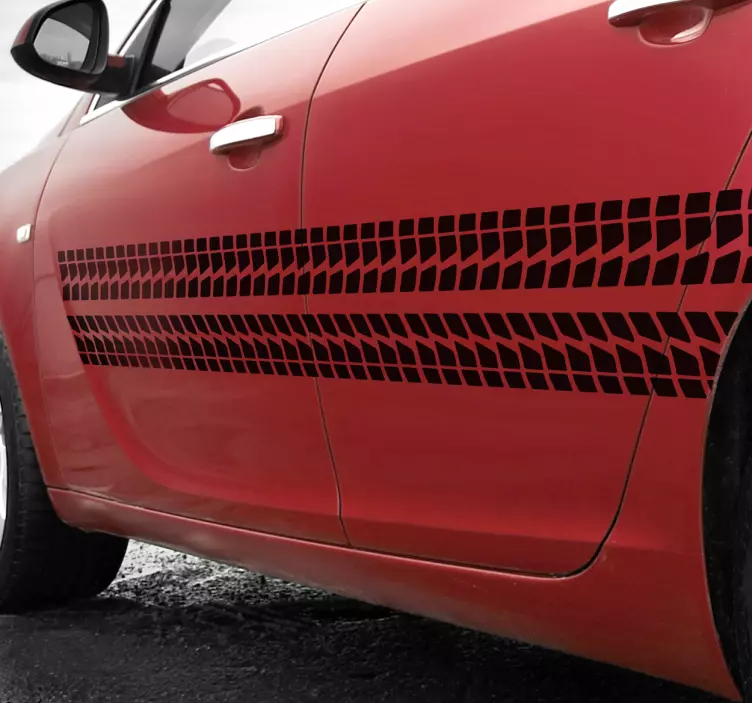 Araba tekerlekleri düz çizgi araba sticker - TenStickers