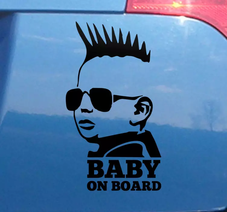 Rock baby on board araba çıkartması - TenStickers