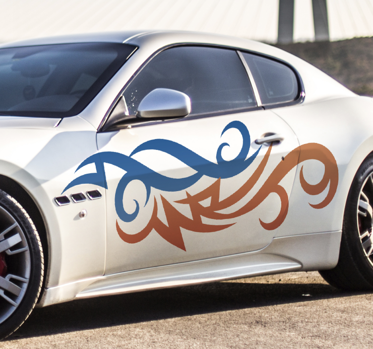 Aşiret renkli alevler araba çıkartması - TenStickers